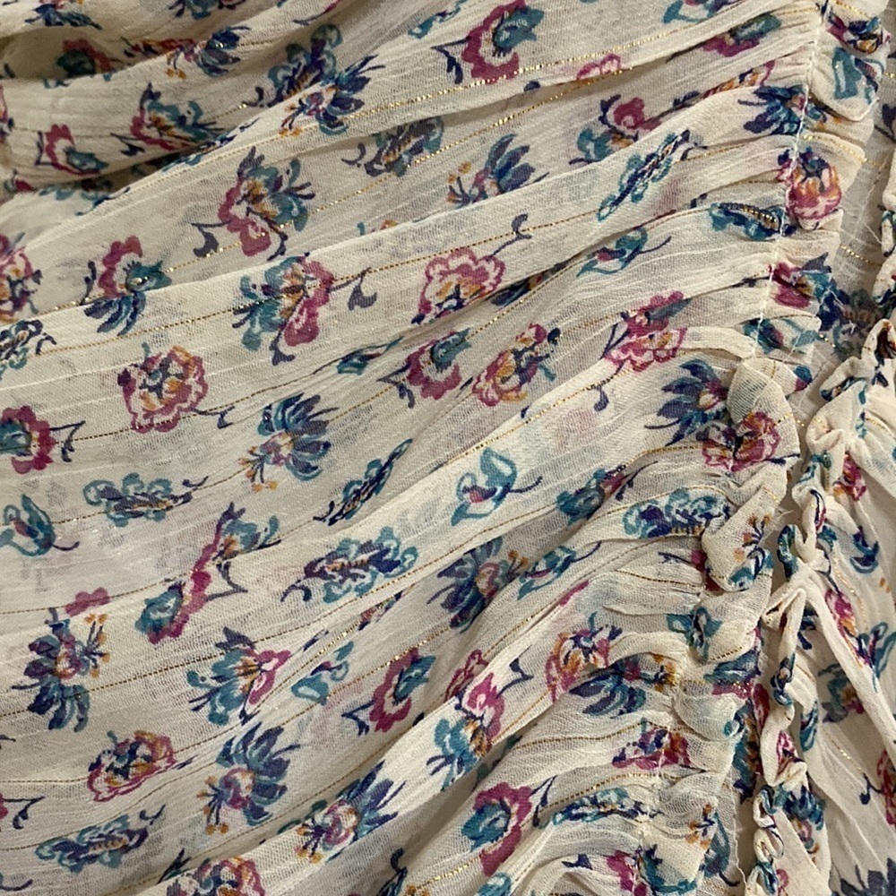 Zara Floral Ruched  women mini dress M  cottage-core fairy boho coquette Y2K - Picture 5 of 15